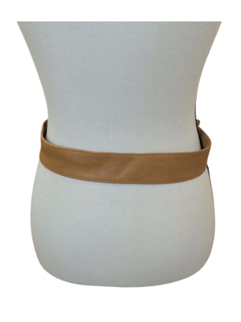 Tan Genuine Leather Belt Medium Wide Vintage Style 1.75 Minimalist Classic - Picture 3 of 9